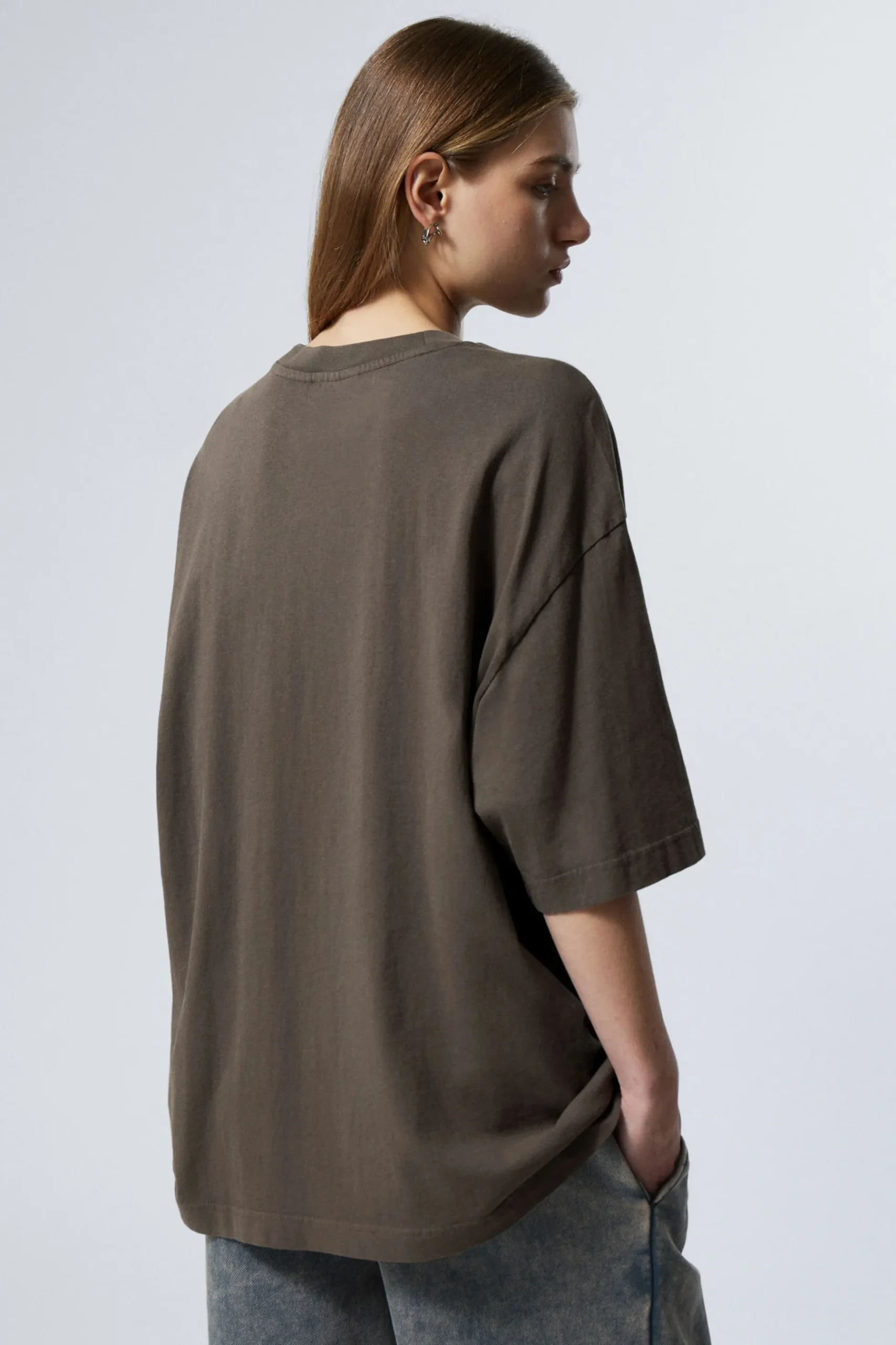 Weekday SOFT OVERSIZED T-SHIRT washed dark brown Flash Sale