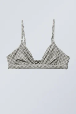 Weekday SOFT TRIANGLE BRALETTE SOUL checked greige New
