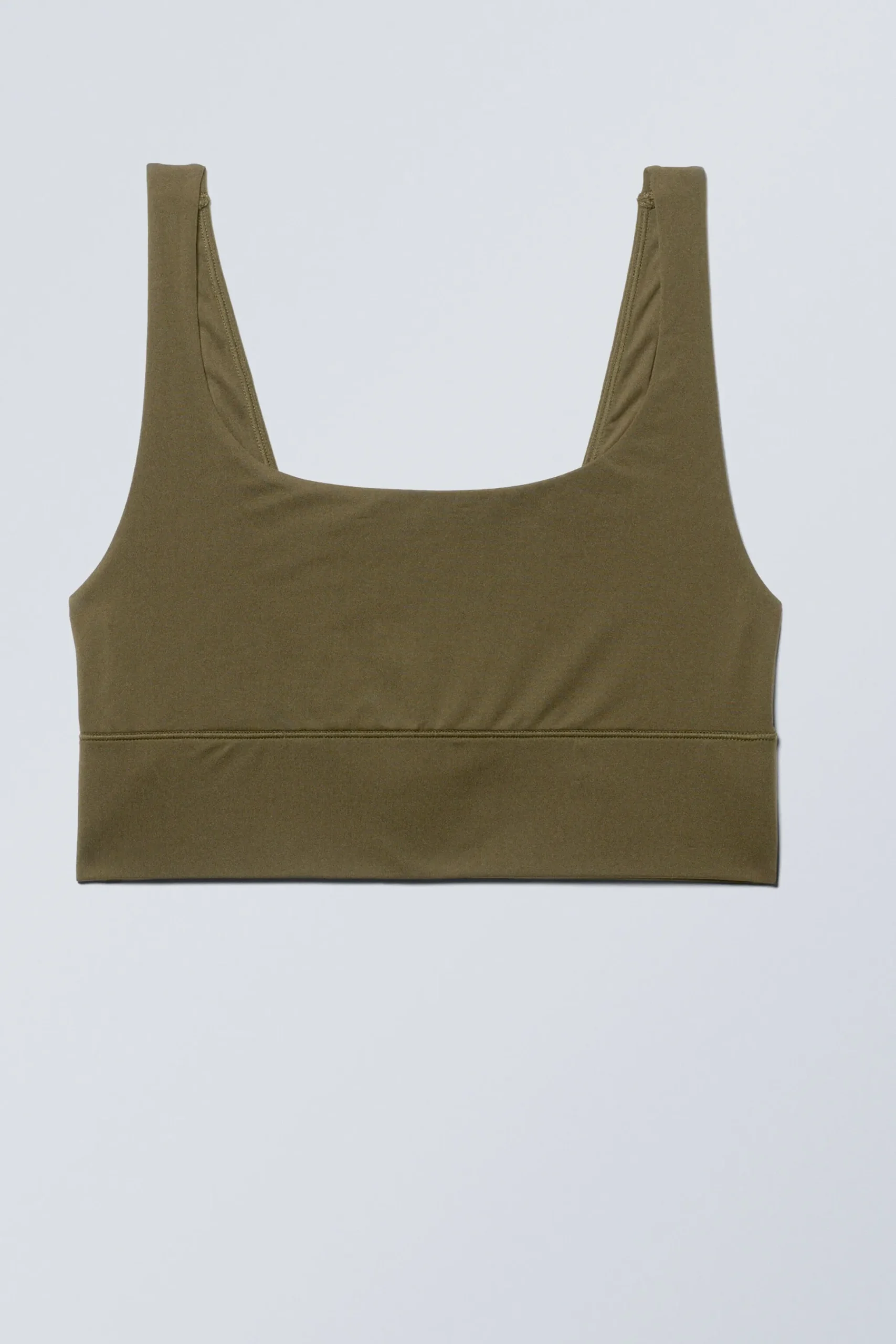 Weekday SOUL SCOOP NECK SOFT BRA dark khaki green Store