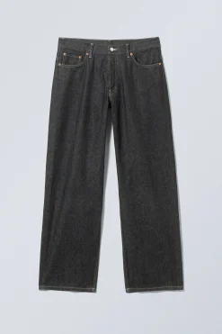 Weekday SPHERE LOW RISE LOOSE STRAIGHT LEG JEANS black rinse black Shop