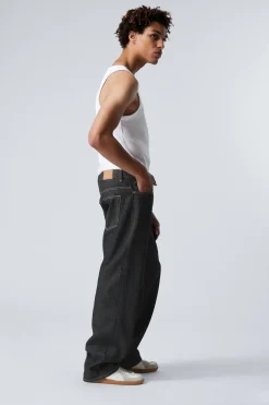 Weekday SPHERE LOW RISE LOOSE STRAIGHT LEG JEANS black rinse black Shop