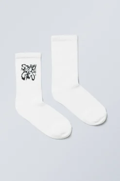 Weekday SPORT PRINTED SOCKS white synergies Fashion
