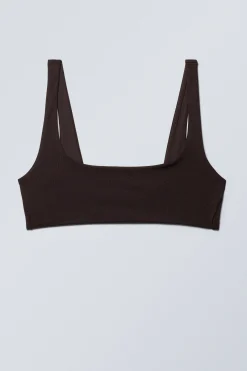Weekday SPORTY BIKINI TOP dark brown Online