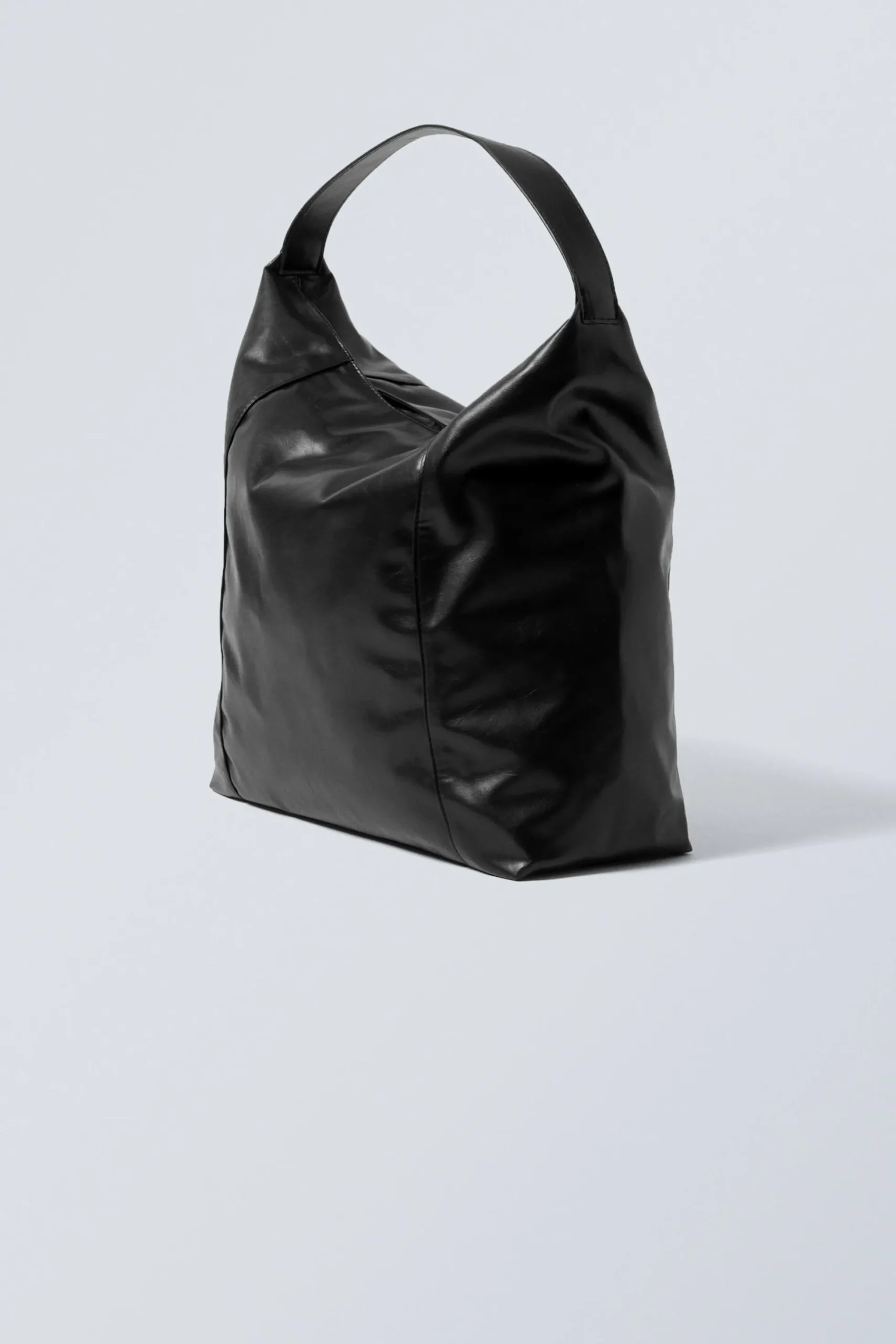 Weekday SQUARE FAUX LEATHER SHOULDER BAG black New
