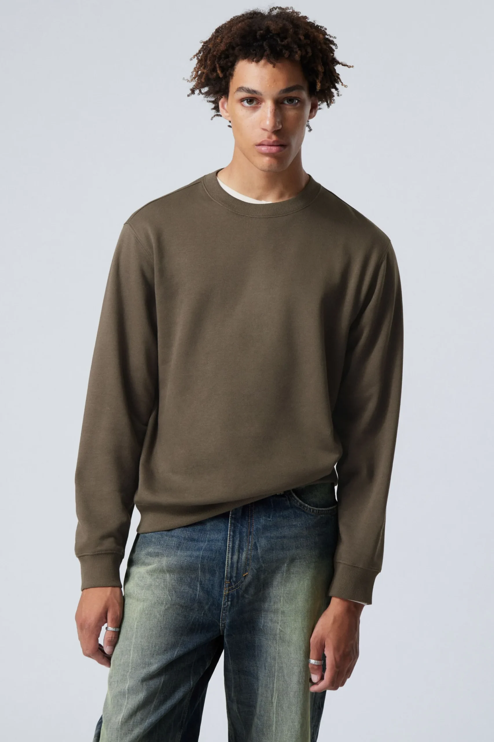 Weekday STANDARD MIDWEIGHT SWEATSHIRT dark mole Cheap