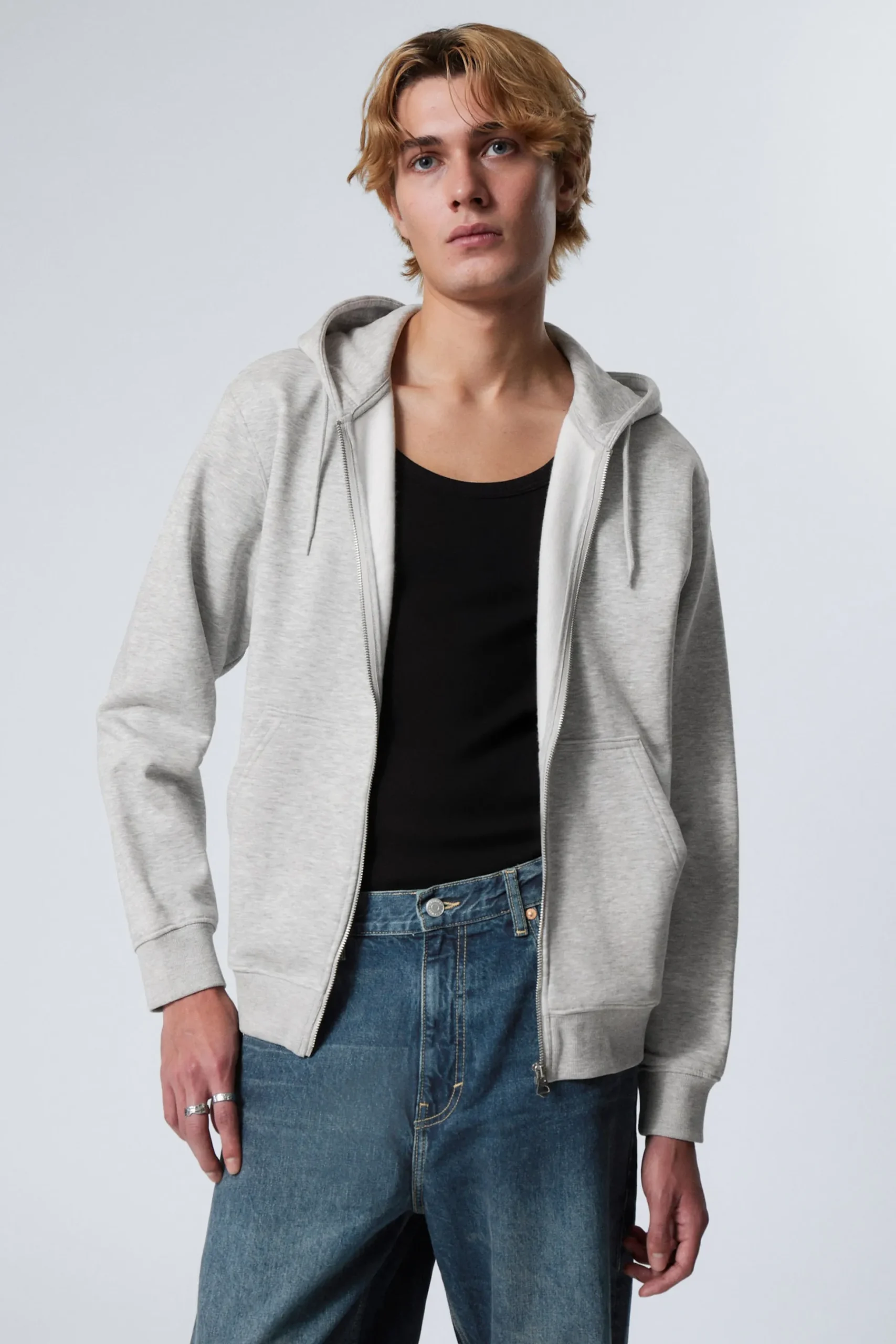 Weekday STANDARD MIDWEIGHT ZIP HOODIE grey Best Sale