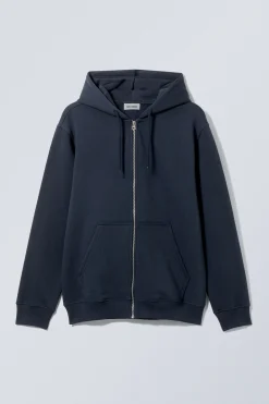 Weekday STANDARD MIDWEIGHT ZIP HOODIE dark blue Store