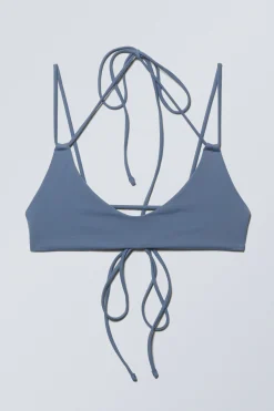 Weekday STRAPPY BIKINI TOP dusty blue Best Sale