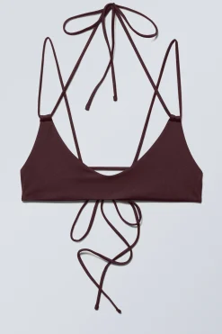 Weekday STRAPPY BIKINI TOP dark red Best Sale