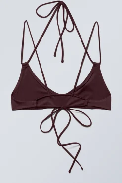 Weekday STRAPPY BIKINI TOP dark red Best Sale