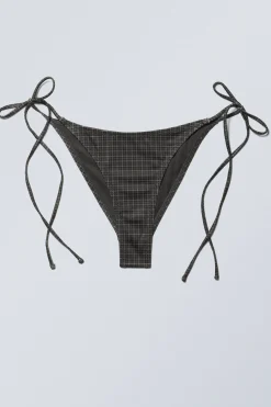 Weekday STRAPPY PRINTED BIKINI BOTTOMS dark grey check Best
