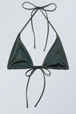 Weekday STRAPPY TRIANGLE BIKINI TOP dark green Shop