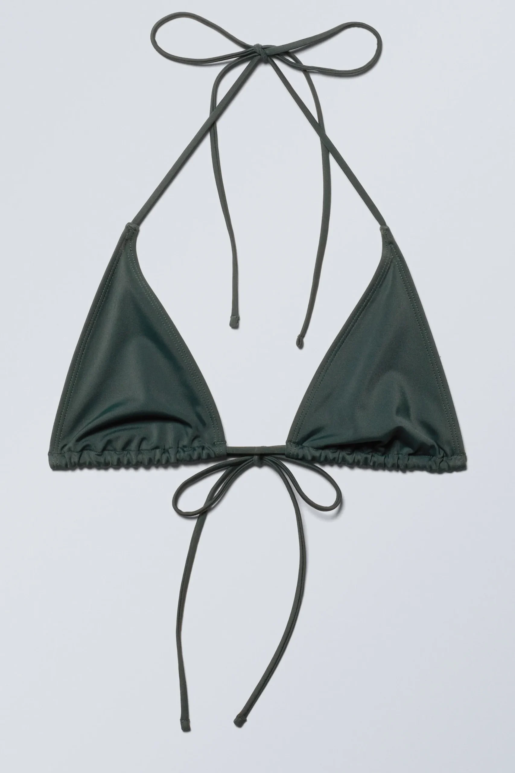 Weekday STRAPPY TRIANGLE BIKINI TOP dark green Shop