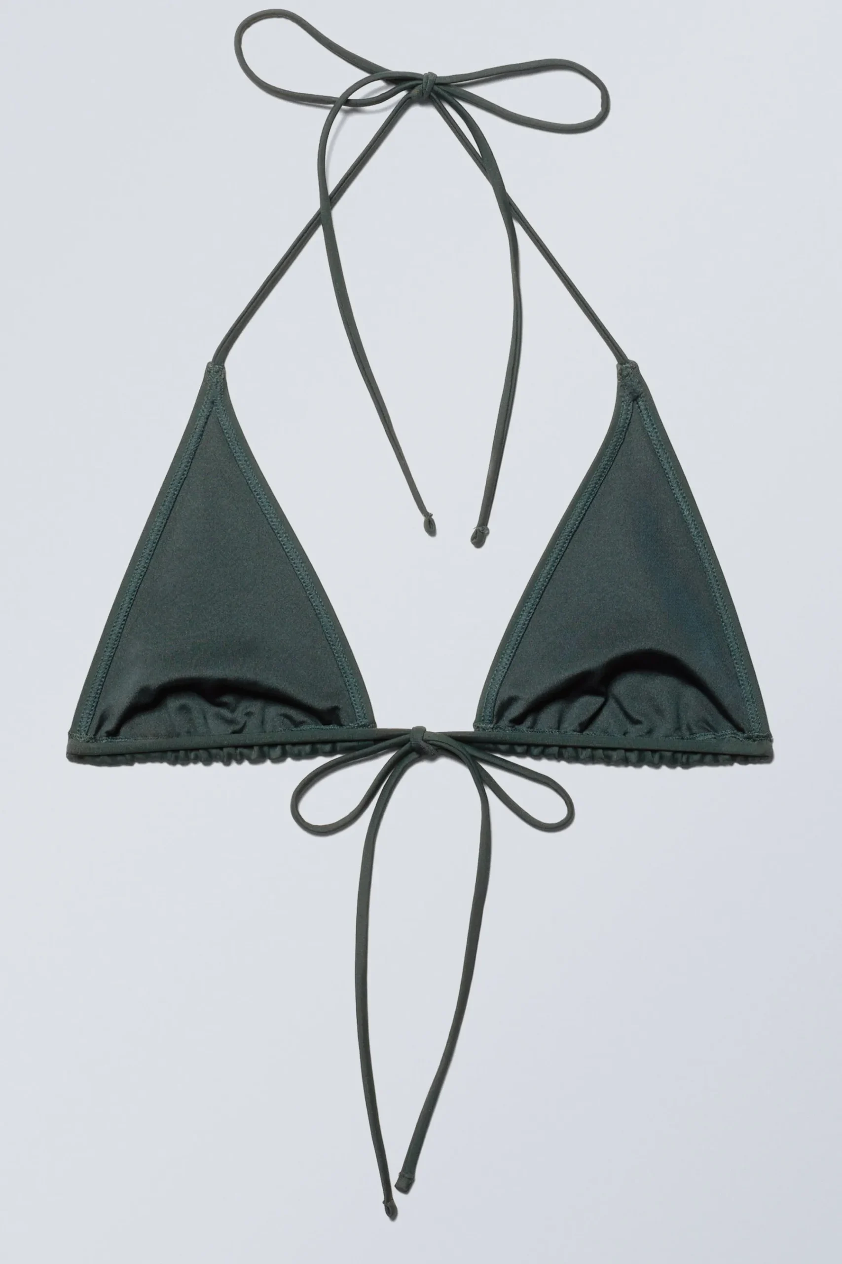 Weekday STRAPPY TRIANGLE BIKINI TOP dark green Shop