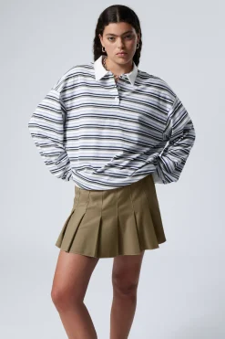 Weekday STRIPED OVERSIZED POLO SHIRT blue & beige stripe Fashion