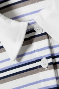 Weekday STRIPED OVERSIZED POLO SHIRT blue & beige stripe Fashion