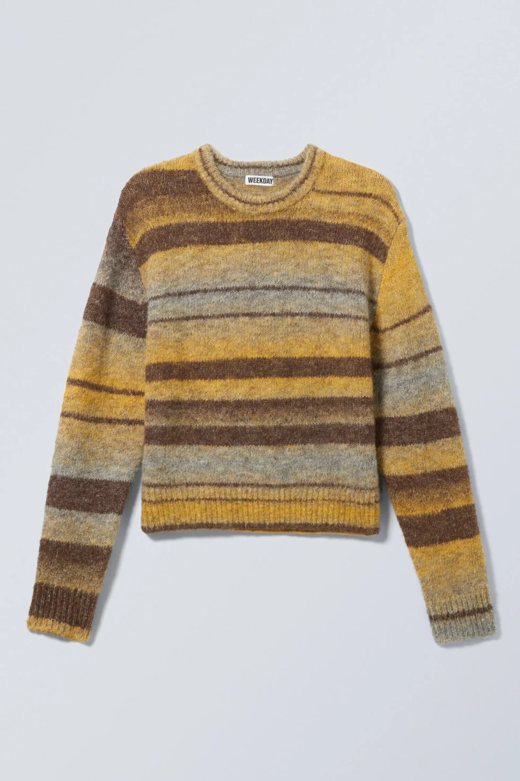 Weekday STRIPED REGULAR FIT SWEATER yellow/brown stripe Shop