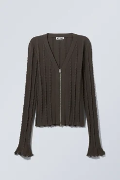 Weekday STRUCTURED ZIP-CARDIGAN dark grey Clearance