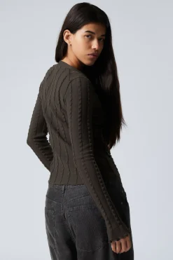 Weekday STRUCTURED ZIP-CARDIGAN dark grey Clearance