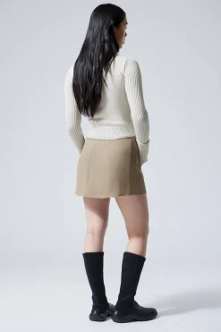 Weekday TAILORED VISCOSE MINI WRAP SKIRT dusty mole Cheap