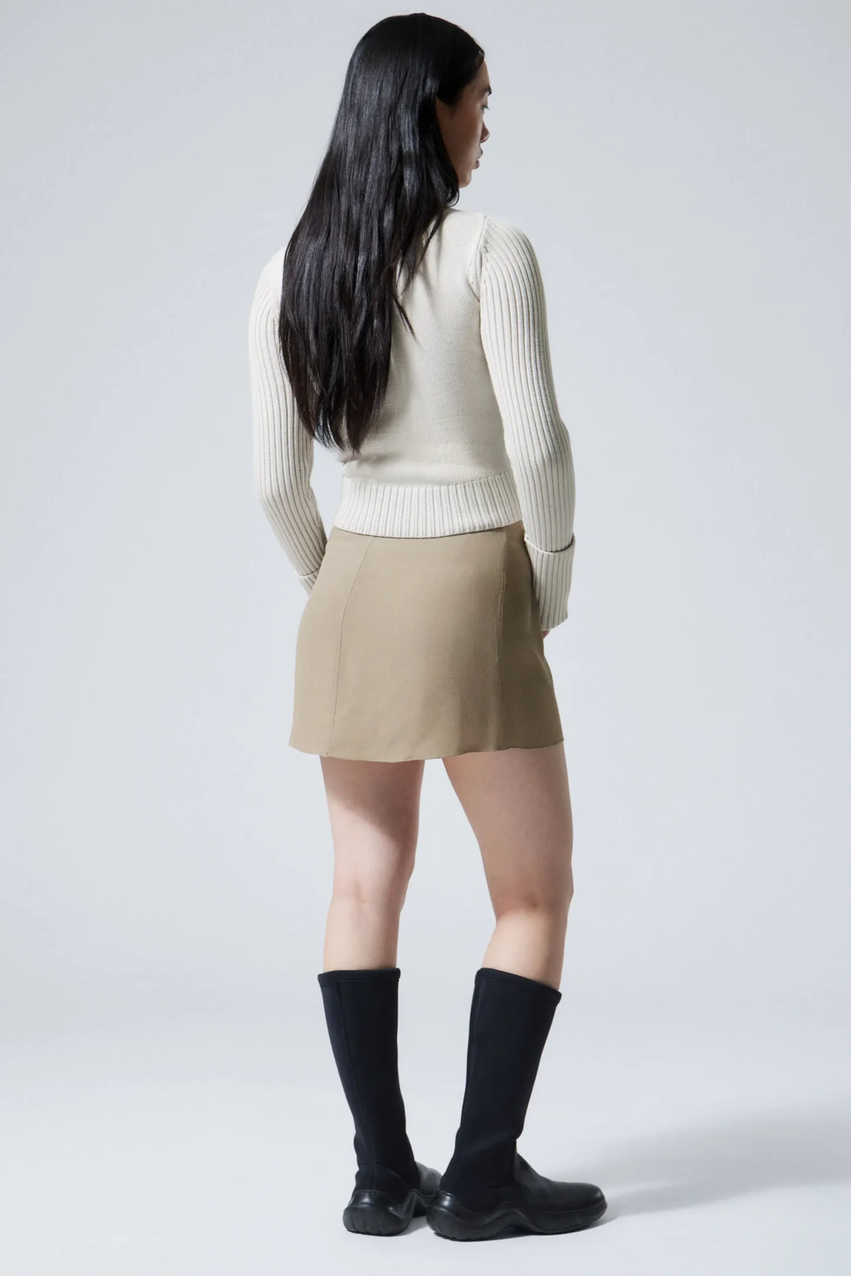 Weekday TAILORED VISCOSE MINI WRAP SKIRT dusty mole Cheap