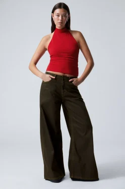 Weekday TELESCOPE LOW LOOSE WIDE JEANS brown stone Online