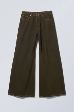 Weekday TELESCOPE LOW LOOSE WIDE JEANS brown stone Online
