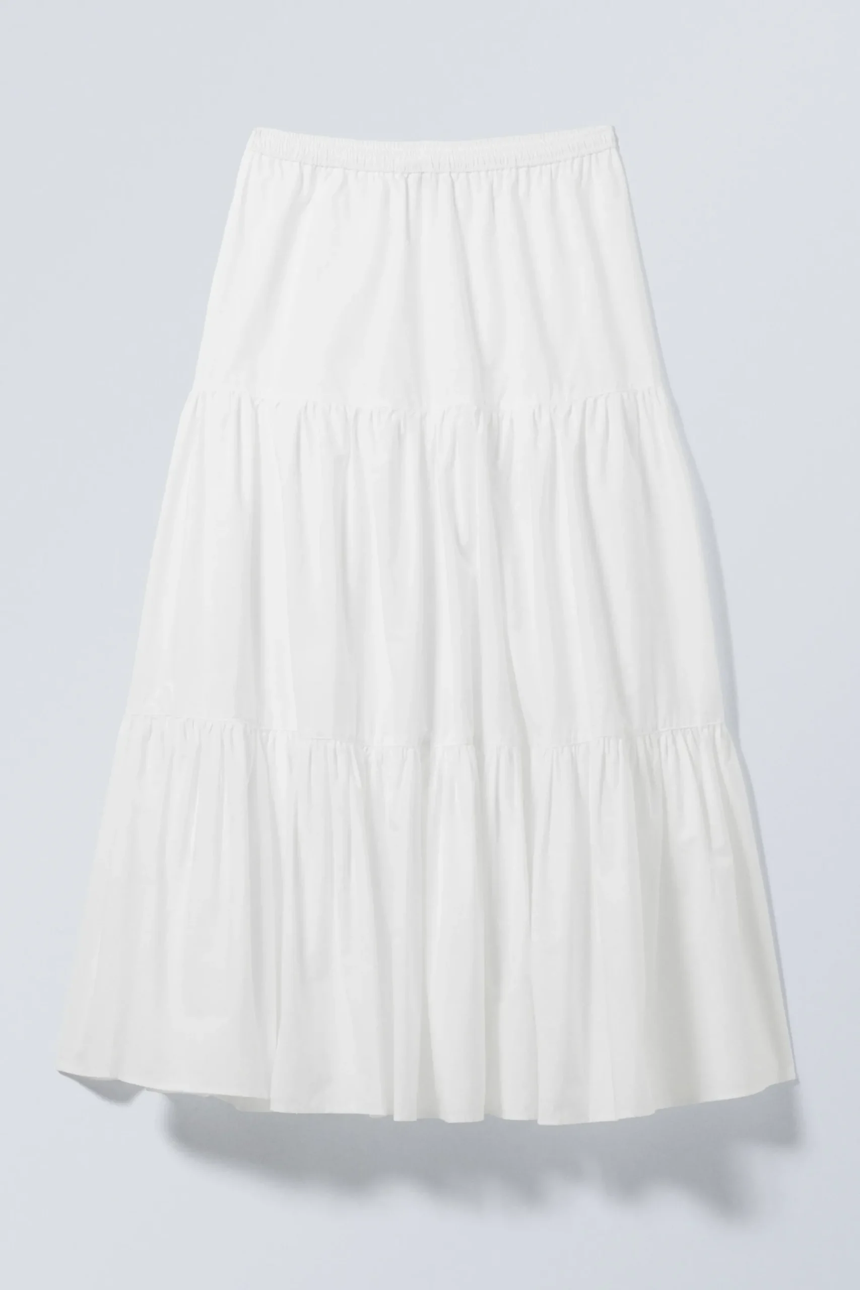 Weekday TIERED MAXI POPLIN SKIRT white Fashion