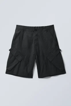 Weekday TILTED RELAXED CARGO SHORTS black Clearance