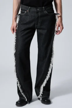 Weekday TWIST RELAXED FRAYED JEANS black rinse Flash Sale