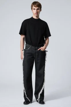 Weekday TWIST RELAXED FRAYED JEANS black rinse Flash Sale