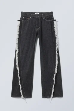 Weekday TWIST RELAXED FRAYED JEANS black rinse Flash Sale