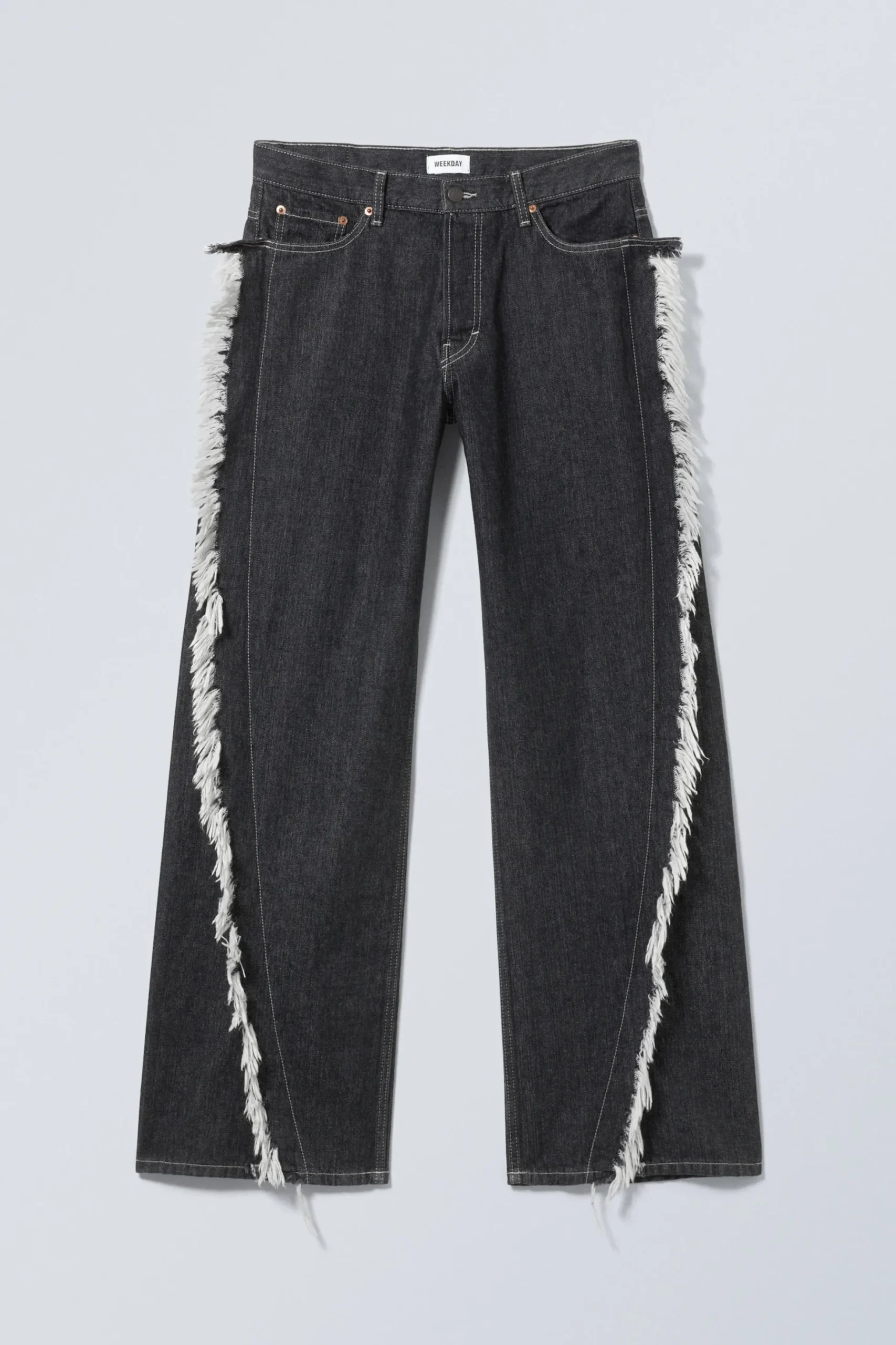 Weekday TWIST RELAXED FRAYED JEANS black rinse Flash Sale