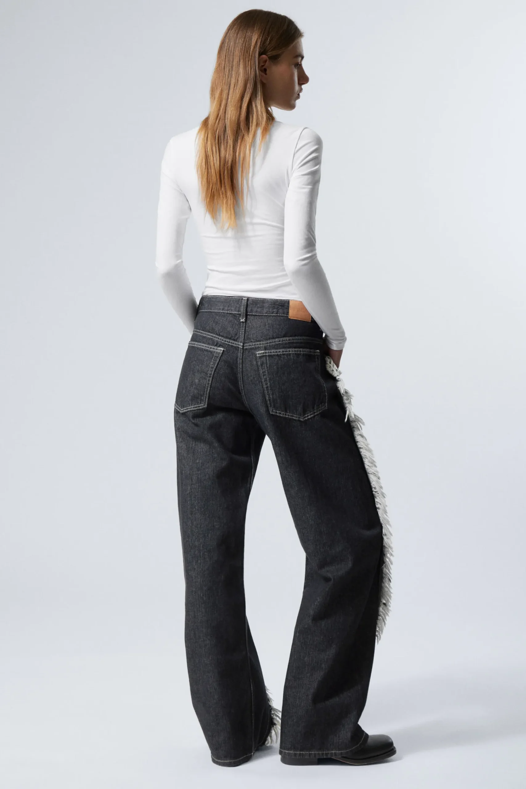 Weekday TWIST RELAXED FRAYED JEANS black rinse Flash Sale