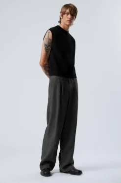 Weekday UNO LOOSE LINEN SUIT TROUSER dark grey Cheap