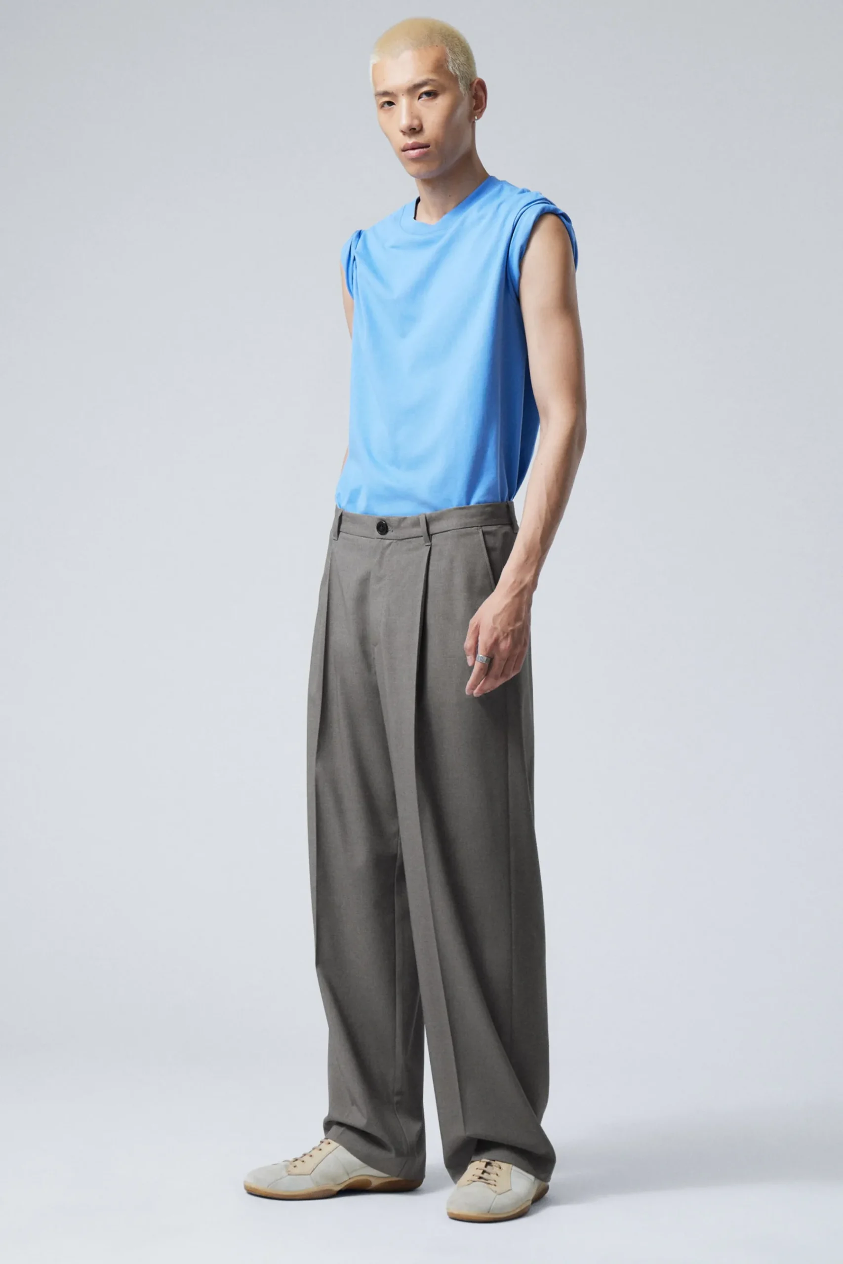 Weekday UNO LOOSE SUIT TROUSERS dark grey Cheap