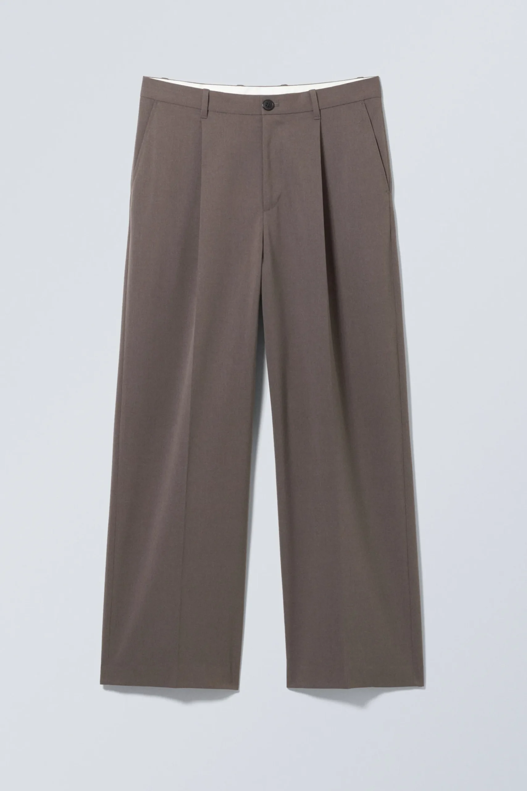 Weekday UNO LOOSE SUIT TROUSERS dark mole Fashion