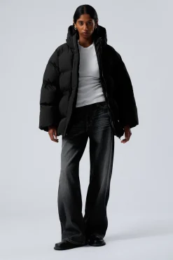 Weekday WAISTED PUFFER JACKET black Flash Sale