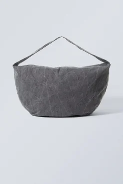 Weekday WASHED COTTON CROSSBODY BAG washed dark grey Hot