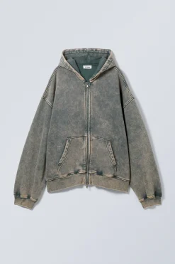 Weekday WASHED LOOSE FIT ZIP HOODIE washed turquoise Online