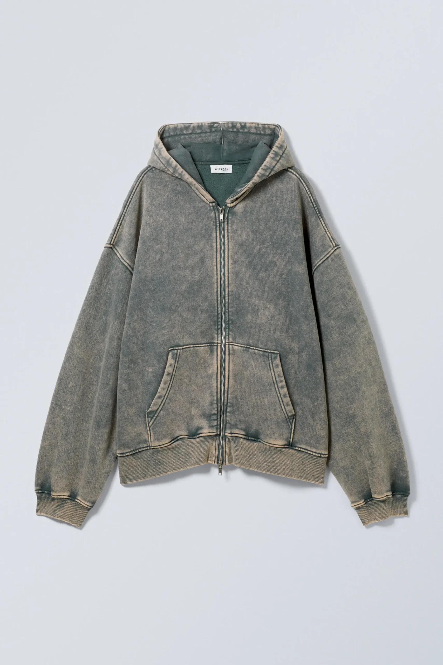 Weekday WASHED LOOSE FIT ZIP HOODIE washed turquoise Online