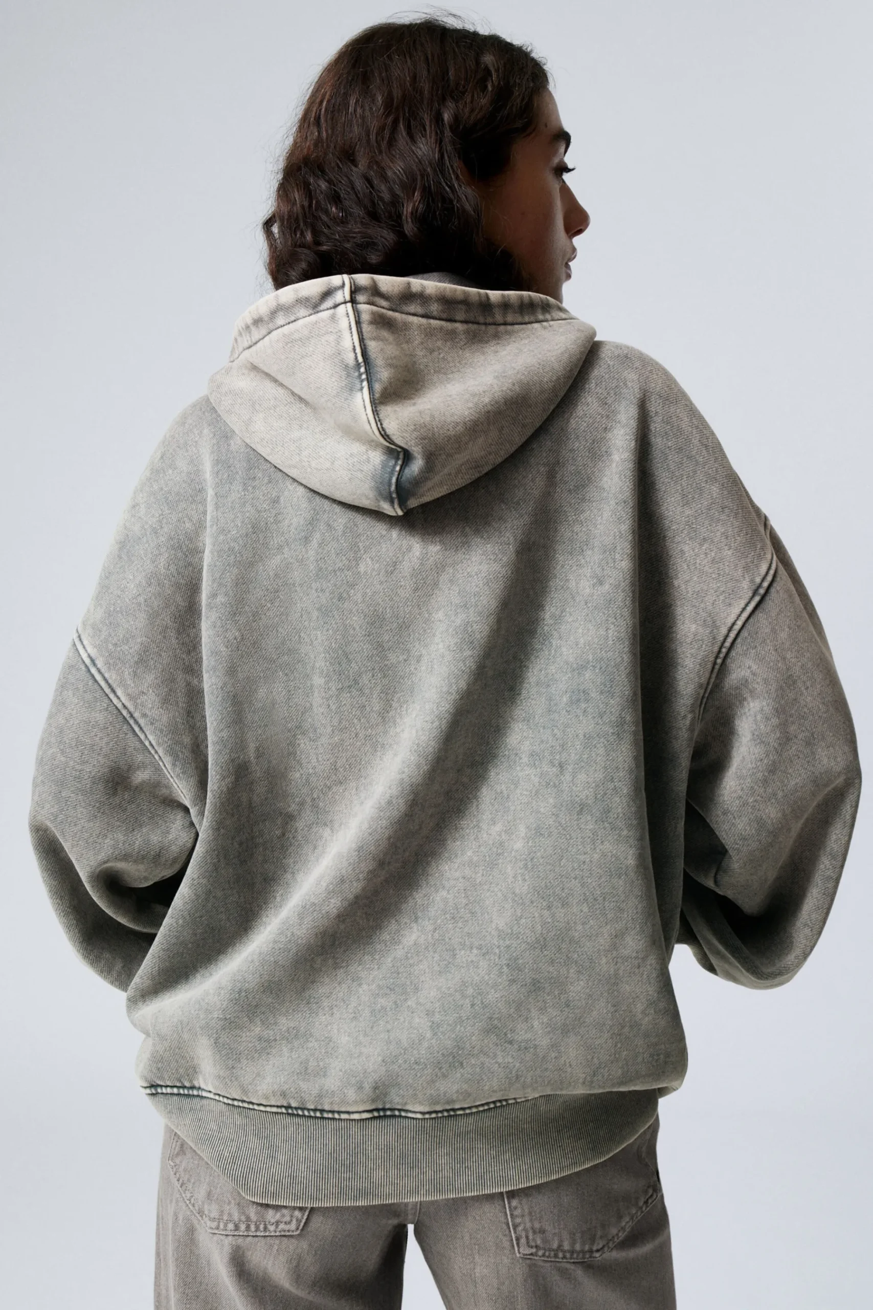 Weekday WASHED LOOSE FIT ZIP HOODIE washed turquoise Online