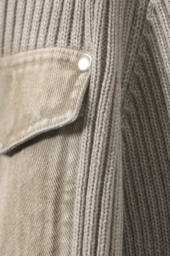 Weekday WASHED RIB-KNIT ZIP CARDIGAN washed dusty mole Discount