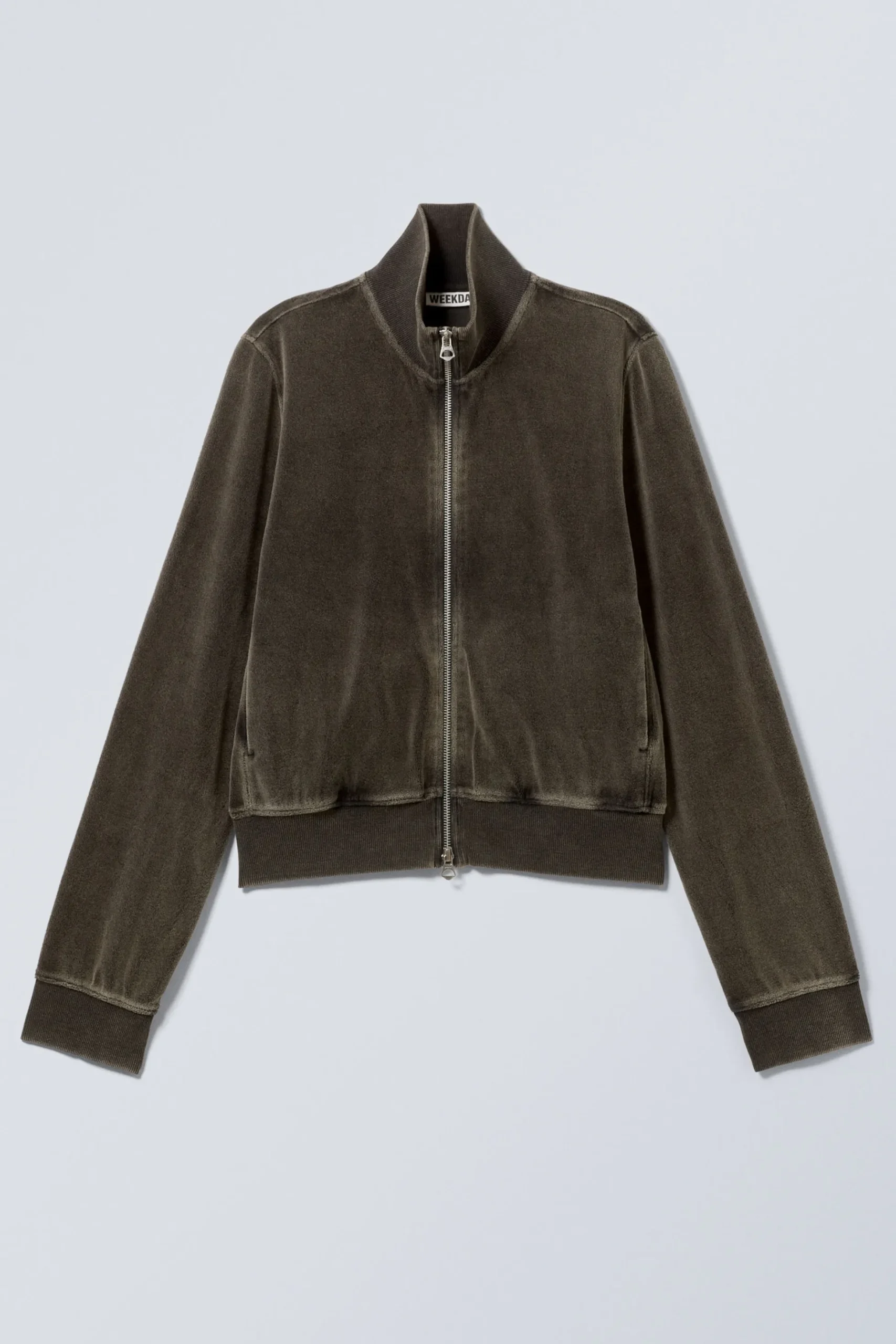 Weekday WASHED VELVET MINI JACKET washed black Fashion