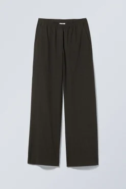 Weekday WIDE PULL ON SUITING TROUSERS black check Cheap