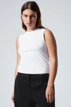 Weekday WIDE SHOULDER FITTED TANK TOP white Outlet