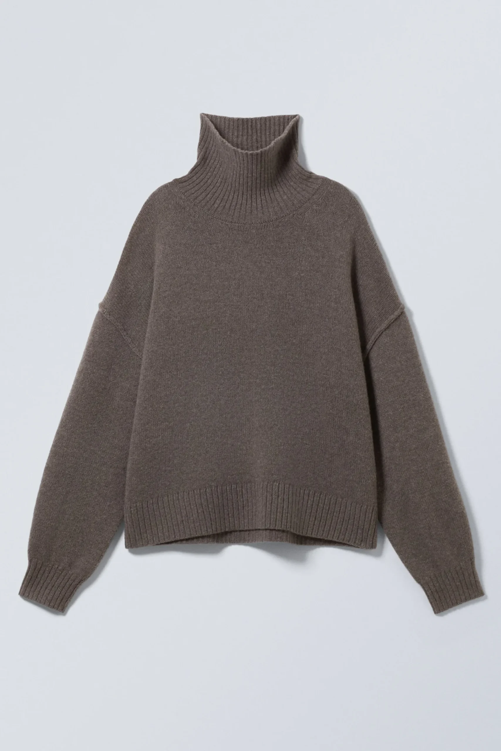 Weekday WOOL TURTLENECK SWEATER dark mole Hot