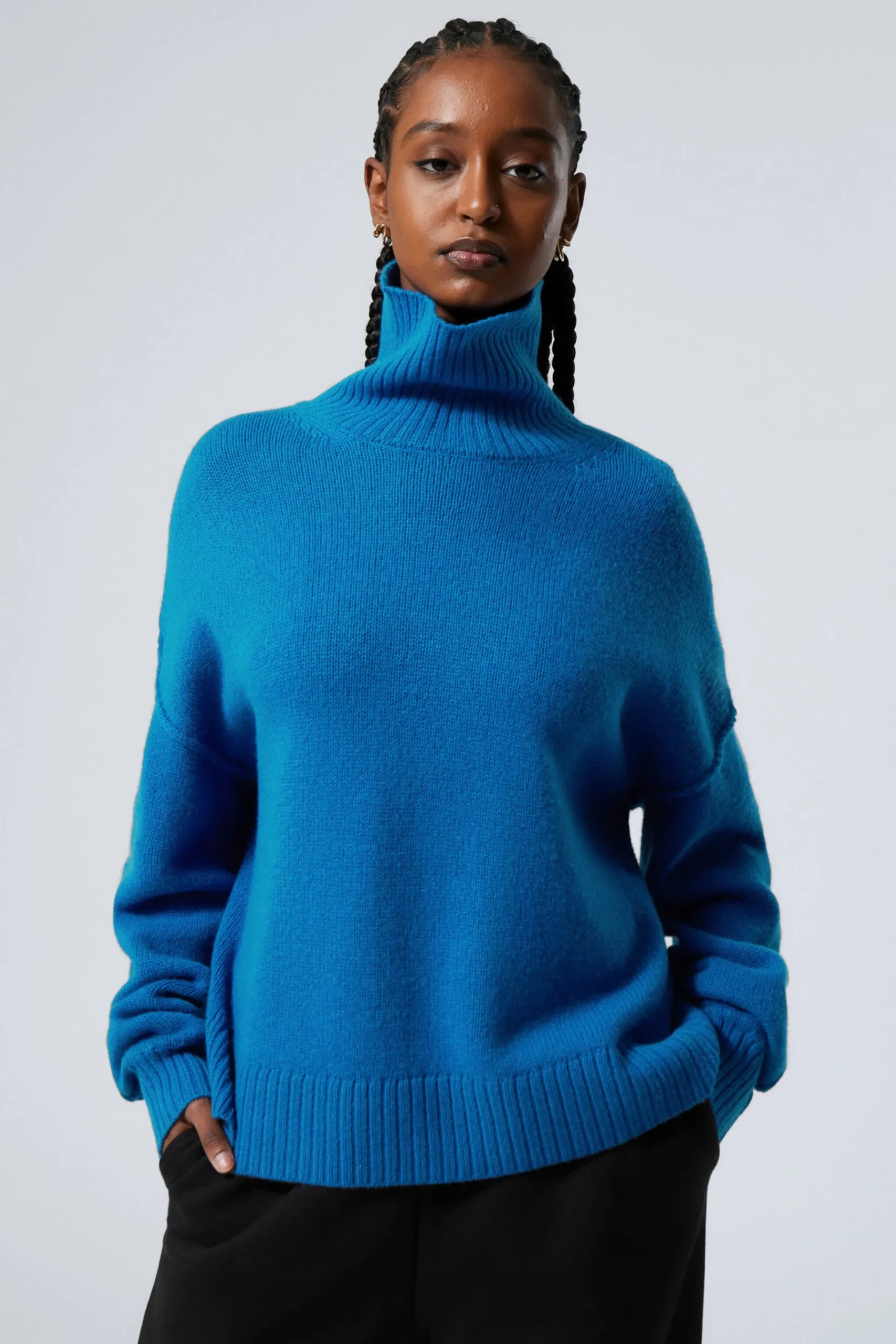Weekday WOOL TURTLENECK SWEATER bright blue Discount